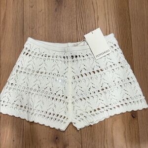 Peppermayo Crochet Shorts in Cream